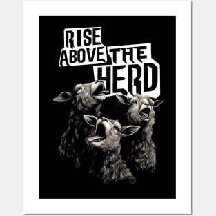 Rise Above The Herd Funny Animal Design Posters and Art